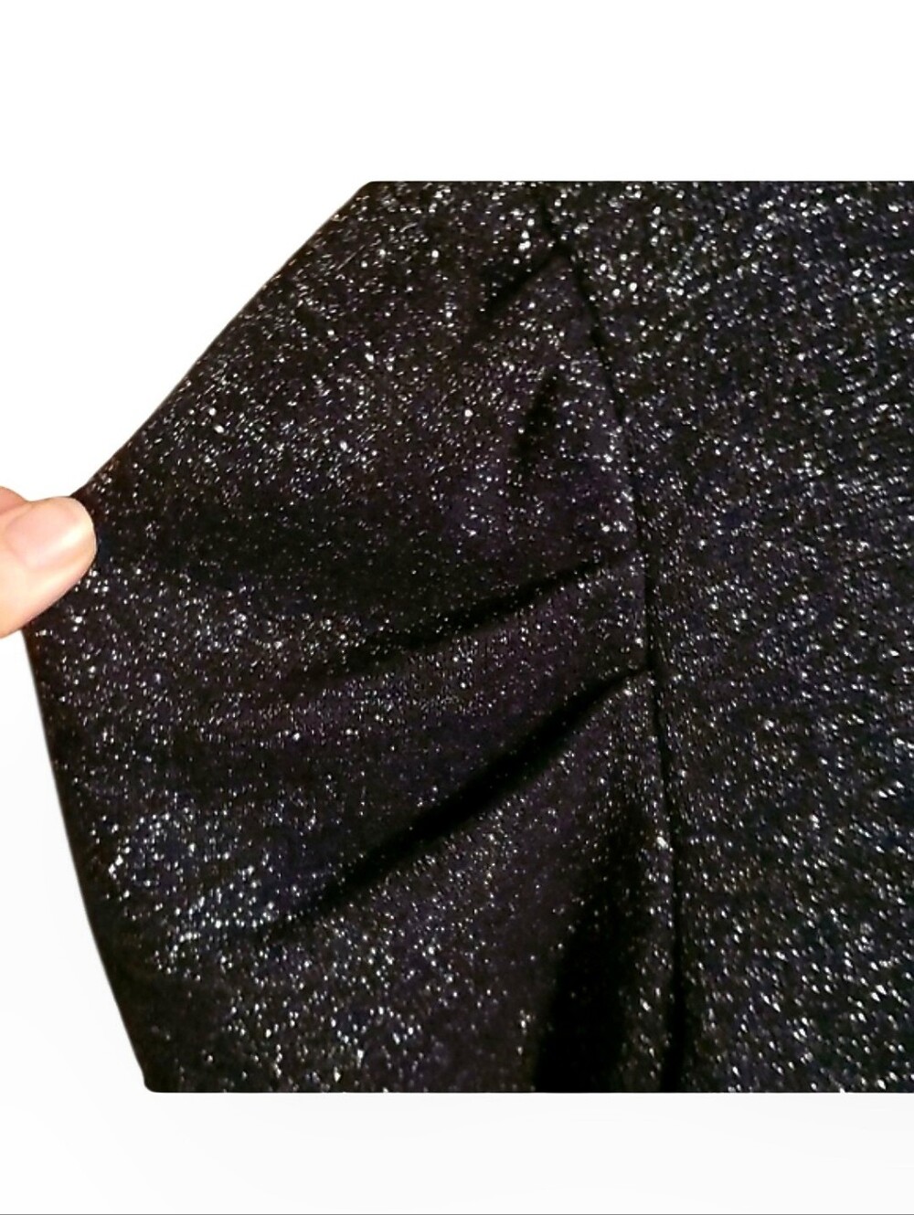 CeCe Black Silver Metallic Knit Puff Long Sleeve Sweater Top - Picture 3 of 6
